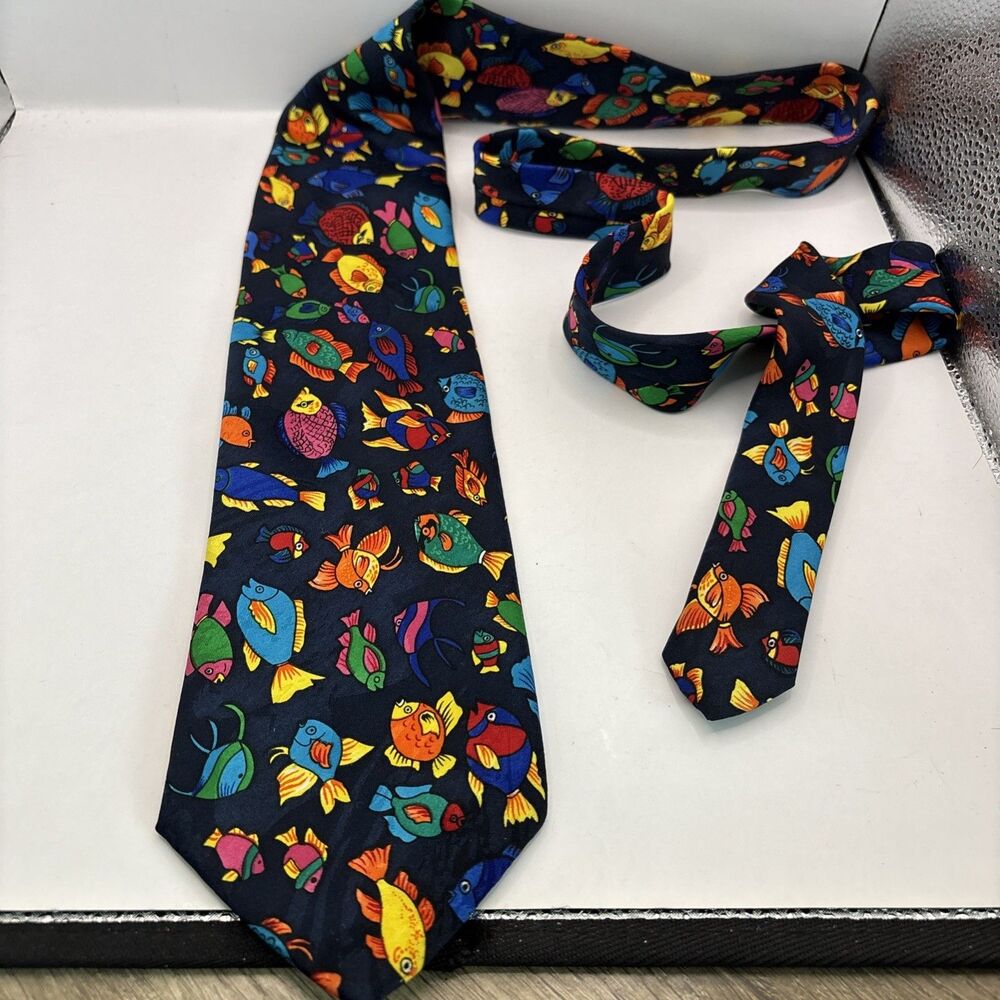 Andaloro Men's Necktie Neon Tie Multi Colored  100% Polyester Korea
